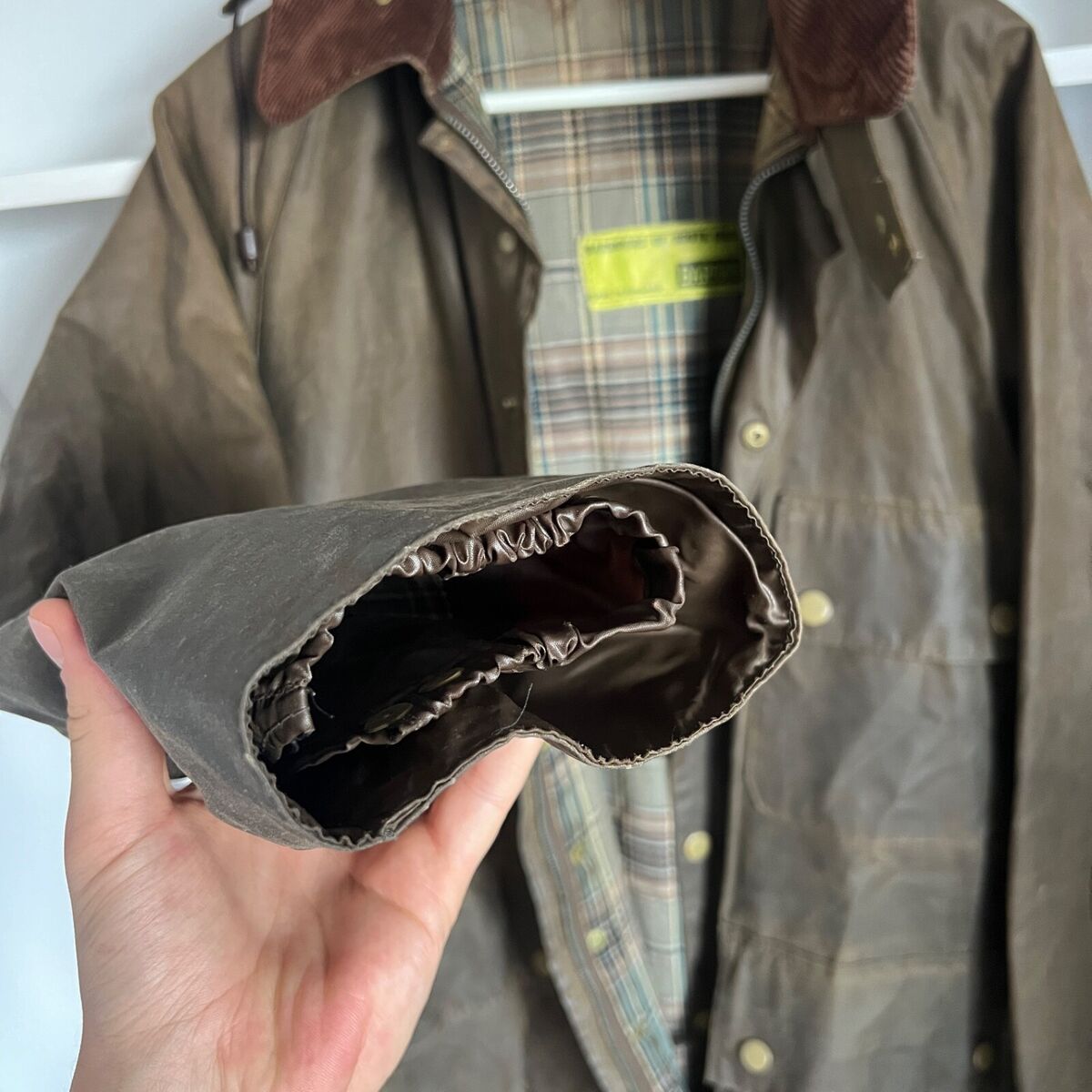 VINTAGE Men's 70'S BARBOUR SOLWAY ZIPPER Waxed Olive Jacket VINTAGE Men's 70'S BARBOUR SOLWAY ZIPPER Waxed Olive Jacket