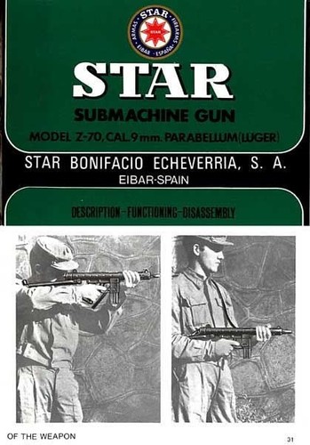 Star Submachine Gun Model Z-70 9mm Manual