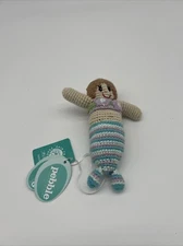 Baby Toy Pebble Crochet Rattle Once Upon a Time Mermaid Pink  Soft Plush Doll