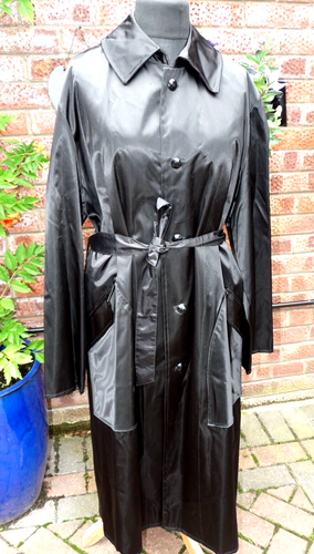 MANS shiny rubber backed satin raincoat 