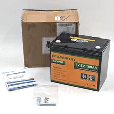 ECO-WORTHY LiFePO4 (Lithium Iron Phosphate) Battery 12.8V 100Ah - (ECO-LFP12100)