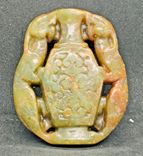 Ancien pendentif sculpture de dragon ancien jade hetien artisanat chinois