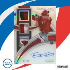 2022 Immaculate TJ Friedl Rookie Triple Patch Auto Silver /25 RC Reds