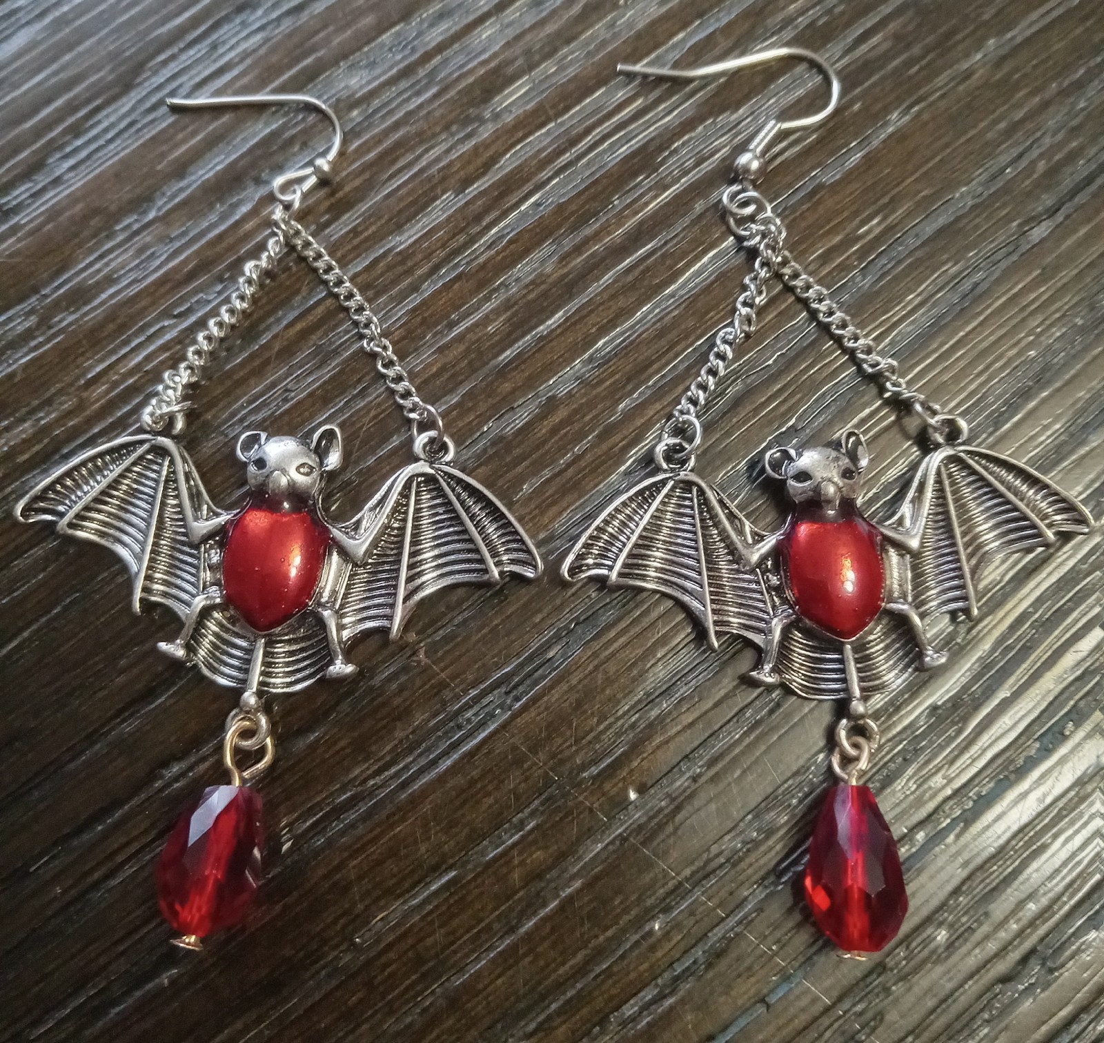 Gothic Style Bat Earrings - image 2
