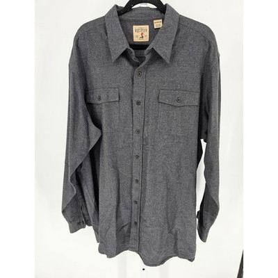 Red Head Mens Sz 2XLT Chamois Long Sleeve Button Up Shirt Solid Gray Warm