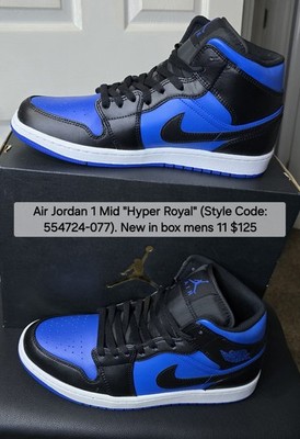 Air Jordan 1 Mid Hyper Royal Brand New In Box Mens 11