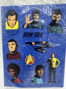 Vintage 1990 STAR TREK Sticker Sheet Paramount Pictures