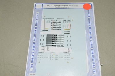 N scale Microscale decals USED 60-713 Norfolk Southern Triple Crown containers