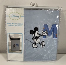 Disney Mickey Mouse Collection Collapsible Canvas Fabric Storage Hamper Toy Bin
