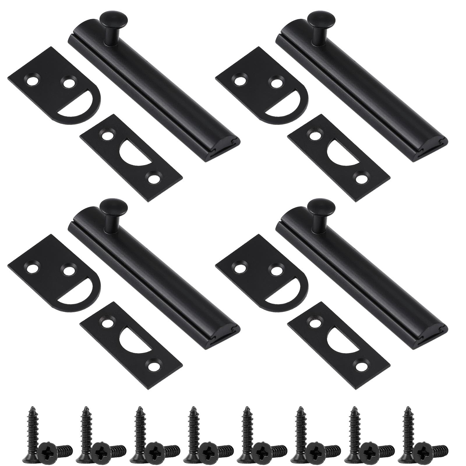 Lothee 4 Pcs Solid Brass Surface Bolt Door Slide Bolt Door Latches for Top of...