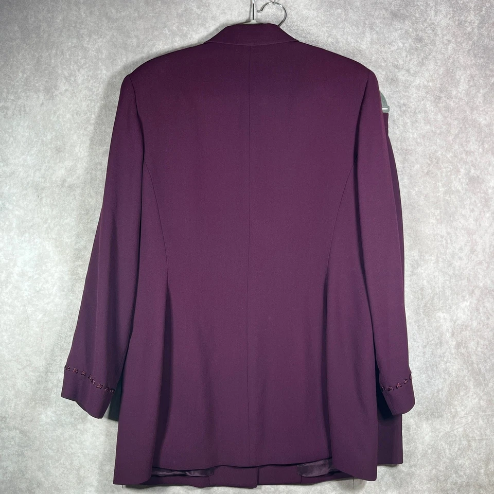Albert Nipon Skirt Suit Womens 14 Purple Wool Blend Business Church Dressy - Image 3 of 4