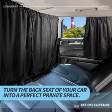 3 Pack Car Privacy Curtains Window Sun Shade Divider Blackout SUV Baby UK