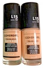 COVERGIRL Trublend Matte Made Liquid Foundation, L15 Porcelain (Lot of 2)