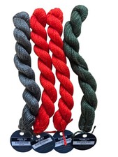 Planet Earth Silk Fiber Lot of 4 Skeins THYME 177 LODEN 184 BLAZE 013 Needlework