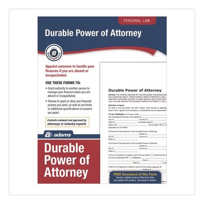 Durable Power of Attorney Digital Download with Instructions, 8.5 x 11, Unlimite
