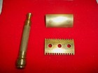 Vintage Gillette 3-Piece Gold Brass Open Comb Safety Razor Great Condition — photo 3