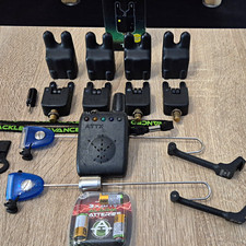 ATTX Akustisch Bissanzeiger-Set mit Snag Bars/Ears & blauen H&auml;ngern, schwarz