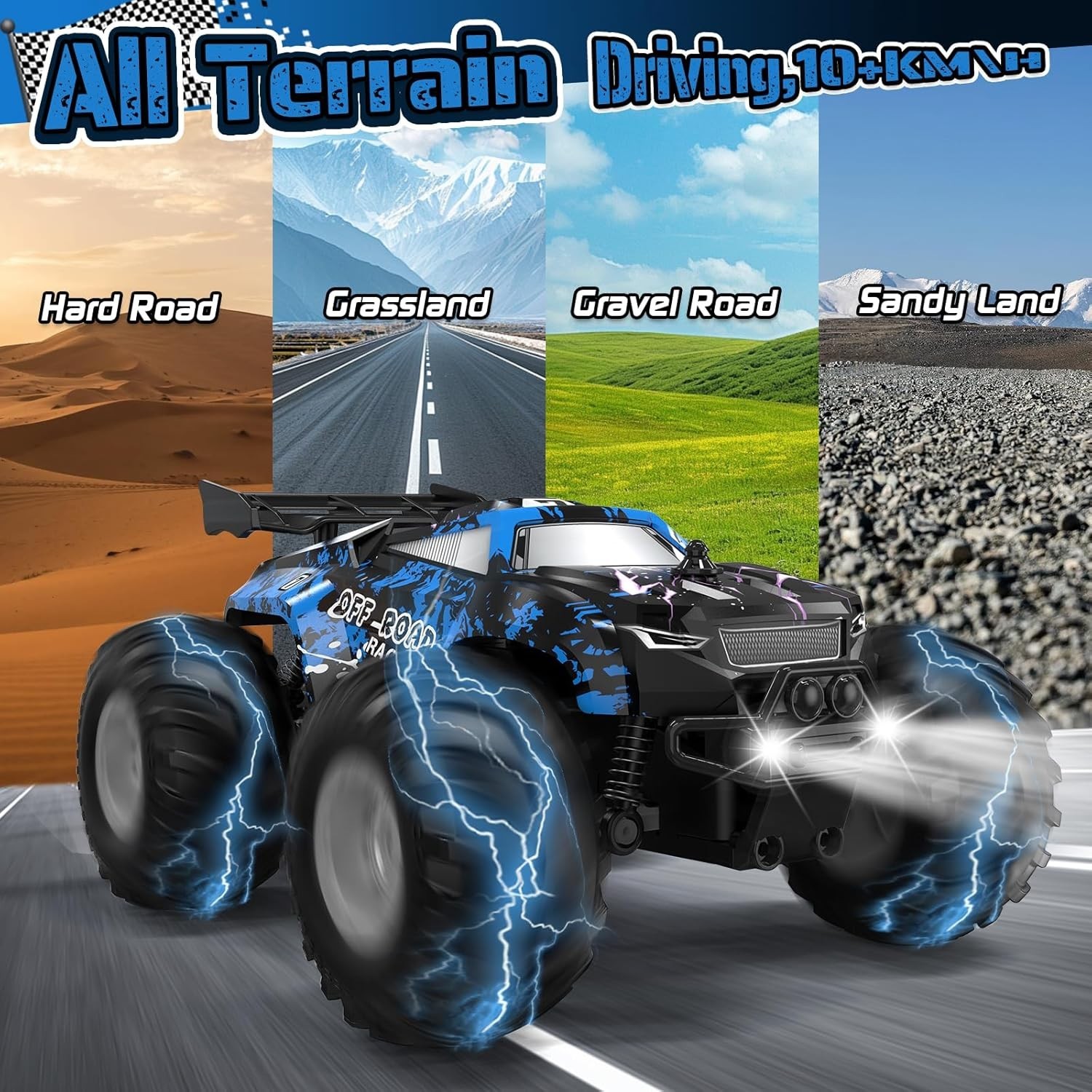 1/18 Brushless RC Cars for Adults Fast 50+ Mph, RC Trucks 4X4 Offroad Waterproof