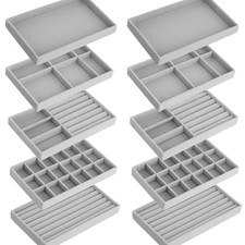 Schmucktablett Organizer 10 Stück Samt rechteckig 21x12x2.5cm