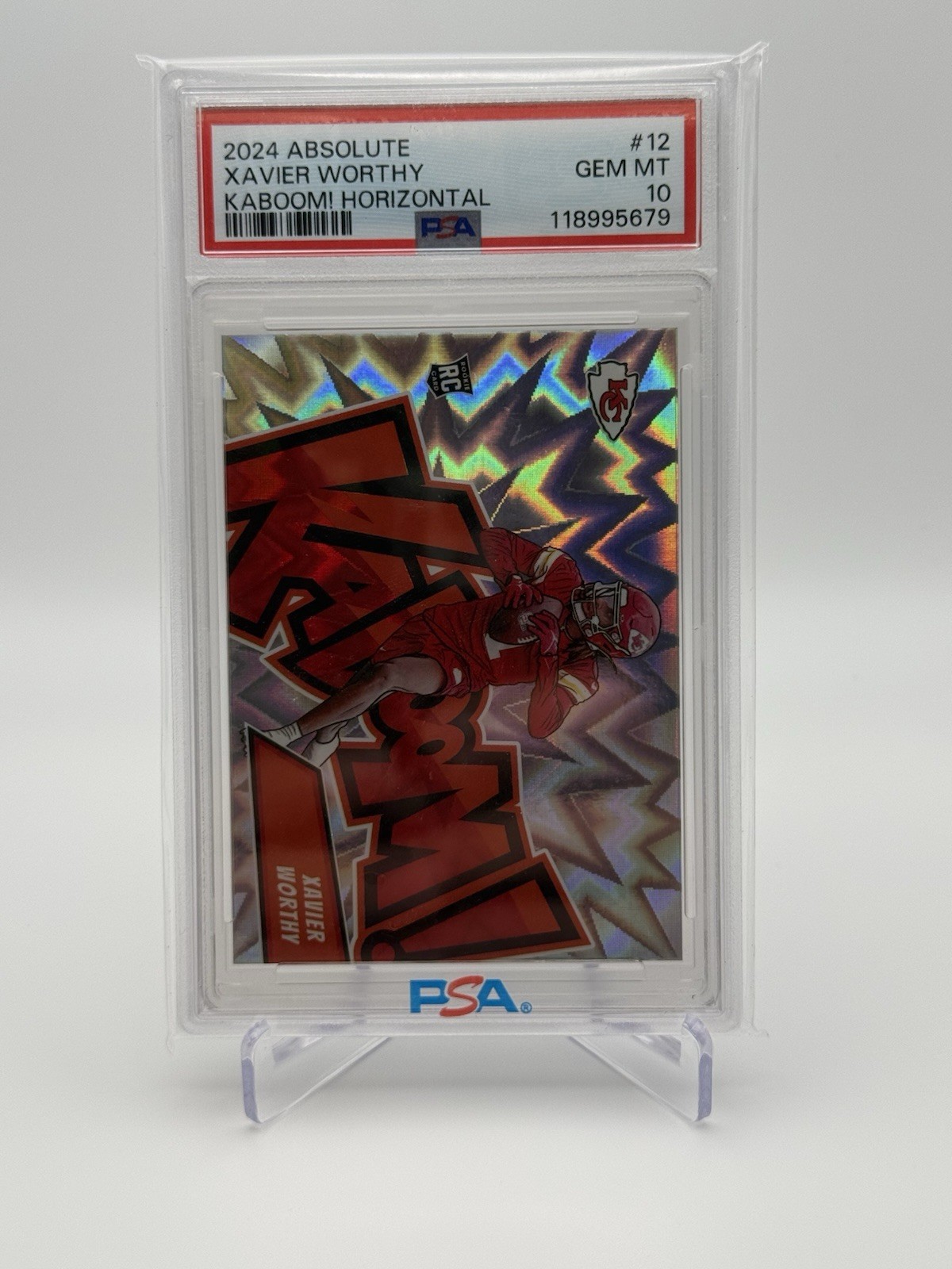 Panini Absolute Kaboom! Horizontal Xavier Worthy RC #12 PSA 10 Chiefs 2024
