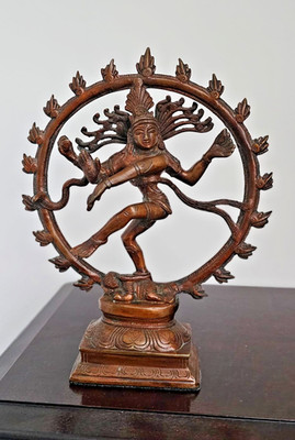 ANTIKE SCHWERE BRONZE HINDU LORD SHIVA TANZENDE NATARAJA STATUE H24 CM UNIKATFUND