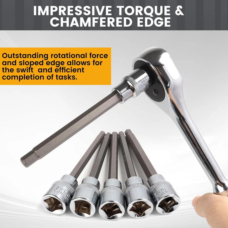 20PC 3/8" Drive Extra Long Allen Hex Bit Socket Set - Long Allen Socket Set c... - Image 4 of 4