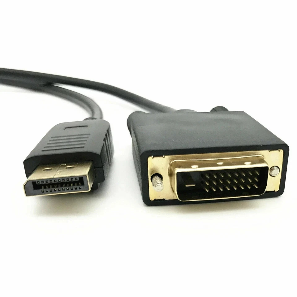 6/10/15 Ft Gold Plated DP DisplayPort to DVI-D Male Dual Link Cable 4k 1080P LOT - Image 3 of 4
