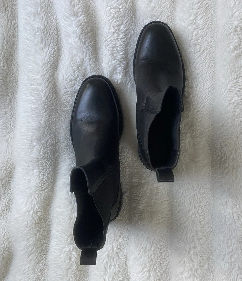 Botas de cuero Del Carlo negras sin cordones talla 37 1/2. Hecho en Italia Foto 2 de 4