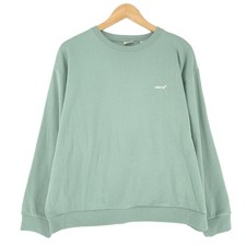 Levi's Sweatshirt Green Relaxed Fit Jumper Crew Sweat Casual Women Ku8 Size M
