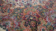 Authentic Karastan # 700-742 Floral Kirman 5'9" x 9' Wool Pile Rug Excellent