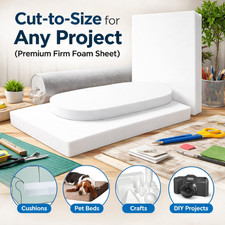 High Density Upholstery Foam Sheet Cut to Any Size For Cushions Sofa Beds UK
