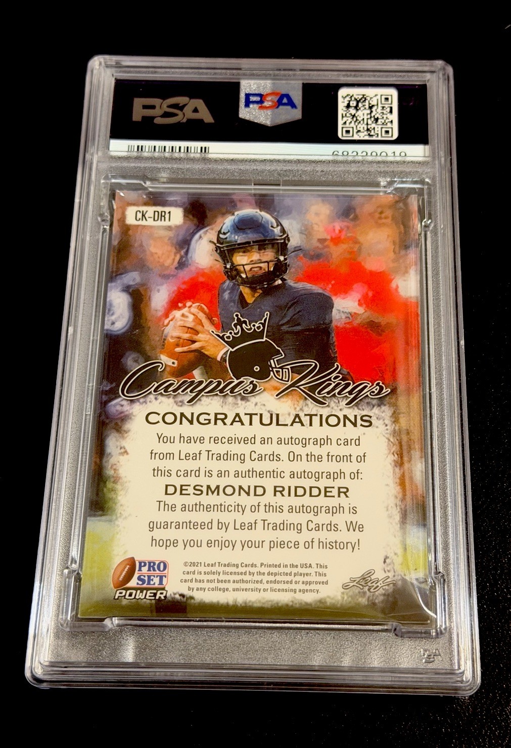 2021 Pro Set Desmond Ridder Rc Auto PSA 8 - #/10 - RED FOIL view 3