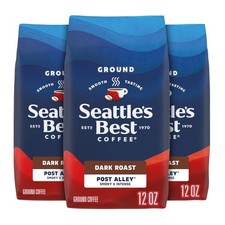 Seattle  s Best Coffee, Dark Roast Ground Coffee, Post Alley, 100 Arabica, 3 ...