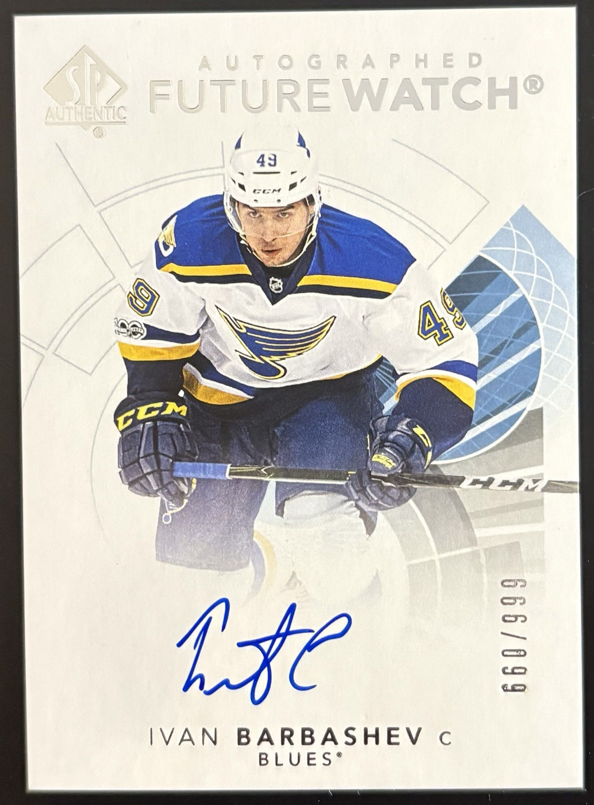 2017 SP AUTHENTIC #137 IVAN BARBASHEV RC FUTURE WATCH AUTO ROOKIE /999 FREE SHIP