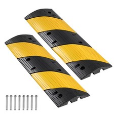 VEVOR 40 in Rubber Speed Bump 2 Pack Heavy Duty Speed Hump 2 Channel 22000 lbs