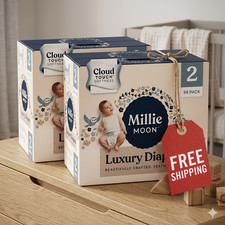 2 Pack Of Millie Moon Luxury Disposable Diapers - Size2 - 96 ct