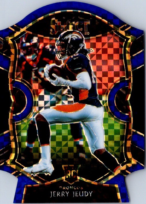 2020 Panini Select #56 Jerry Jeudy Blue Prizm Die Cut