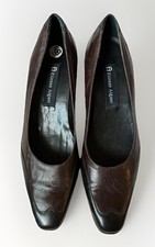 Etienne Aigner Leather Analee Women's Heels, Vintage, Black And Brown, 8.5