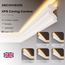 Decovision Xps Extruded Polystyrene Led Coving Cornice Molding Trim DV-U0 Series