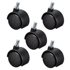 5Pcs Furniture Casters 1.6 Inch Nylon M8x15mm Threaded Stem Swivel Caster
