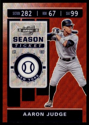 2020 Panini Chronicles Contenders Optic Aaron Judge #8 Ruby Wave Prizm /199 NYY