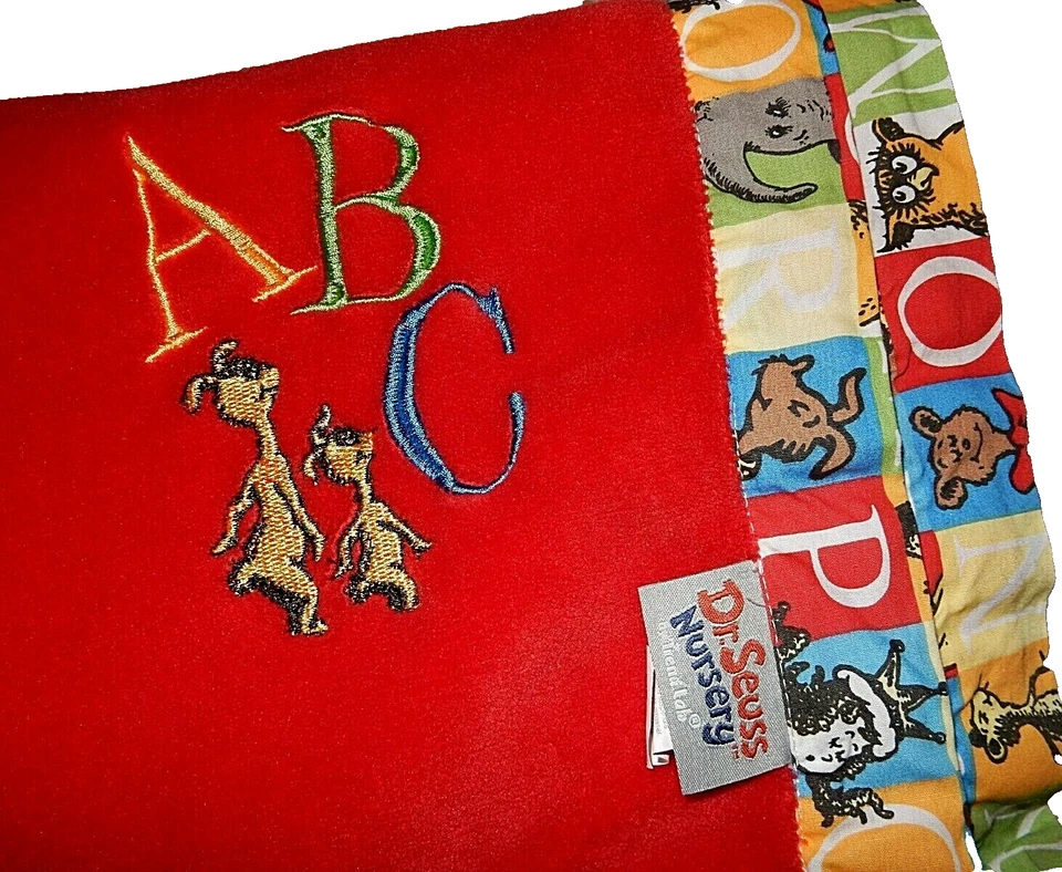 4D 30x40 Trend Lab Dr SEUSS ABC Alphabet Plush Baby Crib Blanket Cotton Binding - Image 2 of 4