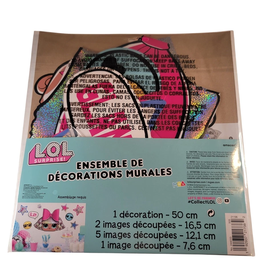 LOL Sorpresa Kit de Decoración de Pared Fiesta Recortes Set de 9 Piezas Cumpleaños Foto 2 de 4