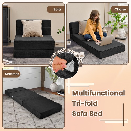 Dreifach zusammenklappbarer Stuhl Klappliege Cabrio Schlaf Bett Couch Schlafsaal Neu - Bild 5 von 9