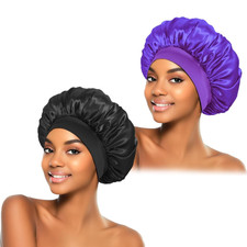 2Pcs Silk Bonnet for Sleeping, Satin Hair Bonnets, Soft Elastic Band Silk Sleep