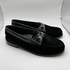 NWOB G.H. BASS WEEJUNS Lianna Black Velvet Horsebit Loafers Size 8