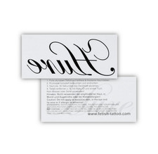 10x Schnörkel Hure Tattoo - Schriftzug in schwarz - Kinky Fetish Temporary Tatto