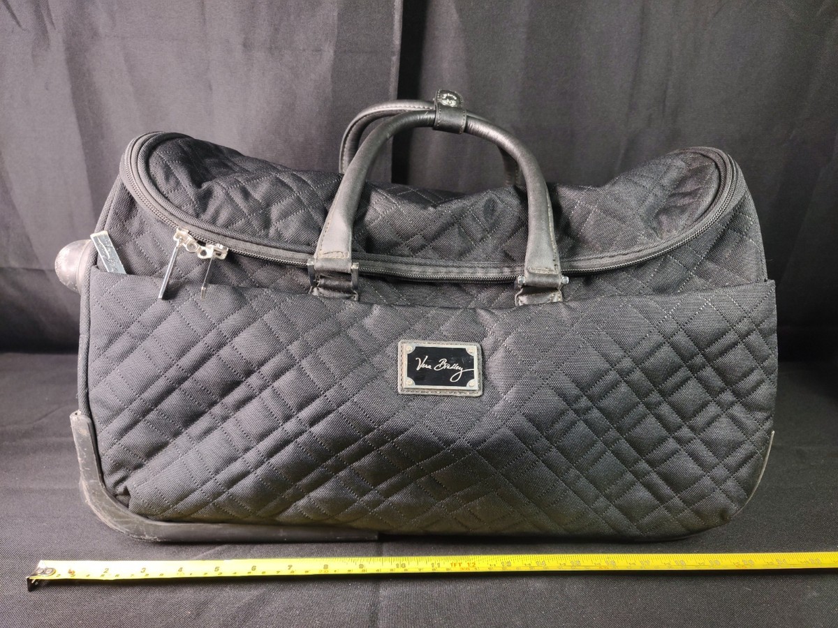 Rolling Suitcase Vera Bradley Black Quilted Luggage VERA BRADLEY