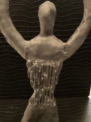 Sculpture / bougeoir artisanale en fer de style moderniste vintage - Photo 1/4