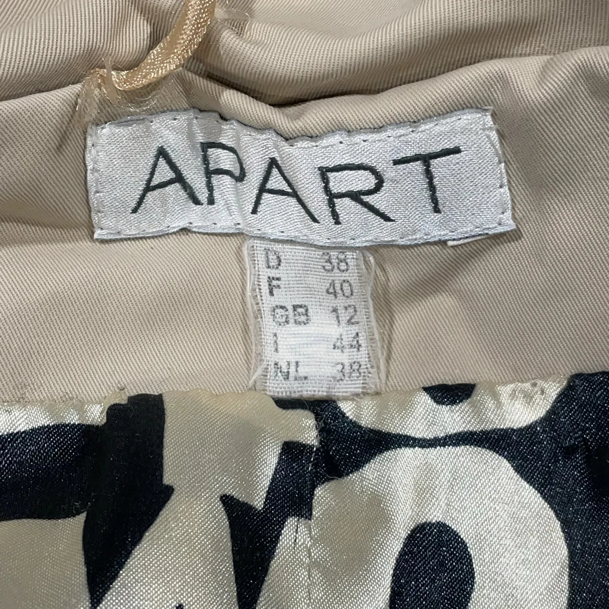Apart, Mantel, Damen, Größe: 38, Beige, Baumwolle/Elasthan, Einfarbig #tUY